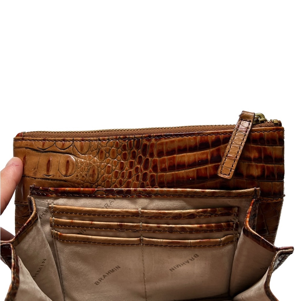 SOLD Brahmin Mojito Melbourne Croc Embossed Genuine Leather Crossbody Bag - Picture 5 of 9